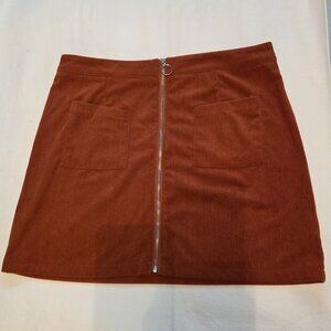 Shein Corduroy Mini Pencil Skirt US Size 12 EU Size 44 Rust Color